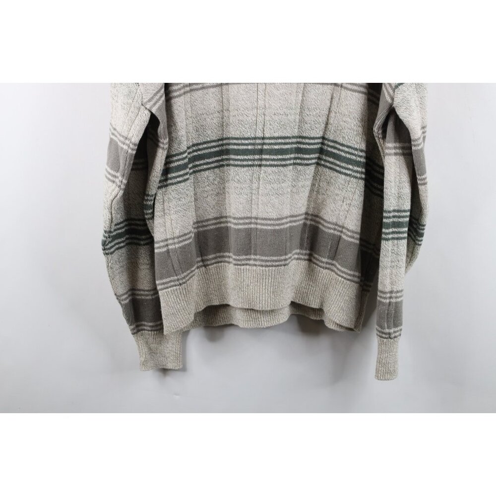 Vtg 90s Streetwear Mens XL Striped Color Block Ribbed Knit Crewneck Sweater USA - Picture 11 of 11